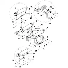 PIPE FABRICATE CDM856DⅠ.07Ⅰ.04 - Блок «BOOM CYLINDER PLUMBING ASSEMBLY»  (номер на схеме: 15)