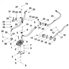 BOLT M10×90 GB/T5782 - Блок «DISTRIBUTION VALVE PLUMBING ASSEMBLY»  (номер на схеме: 31)