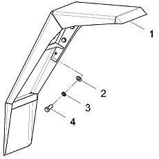 MUD GUARD ASSEMBLY, FRONT, R.H., WITHOUT TRI-ANGLE IRON