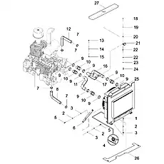 EXHAUST PIPE, INTERCOOLER LG862N.01-001 - Блок «RADIATOR FIXING ASSEMBLY»  (номер на схеме: 11)