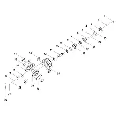 DIFFERENTIAL ASSEMBLY LG50F.04315B-321B - Блок «REAR MAIN REDUCER ASSEMBLY»  (номер на схеме: 23)