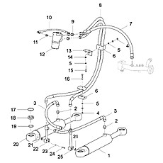 STEERING GEAR AND STEERING CYLINDER PLUMBING ASSEMBLY