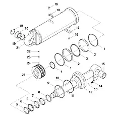 BUFFER RING 110×125.5×6.3 - Блок «TILT CYLINDER Φ220/Φ110»  (номер на схеме: 6)