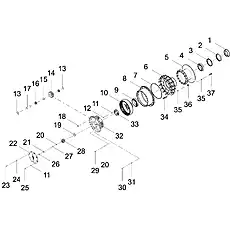 PLANET GEAR LG860.04.01.01-008 - Блок «WHEEL REDUCER ASSEMBLY»  (номер на схеме: 14)