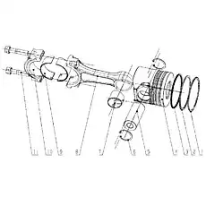 RETAINING RING 38 Q43038 - Блок «Поршень и соединительный шатун в сборе D30-1004000/04»  (номер на схеме: 6)