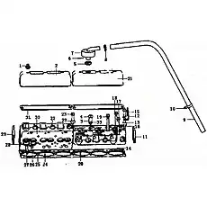 Cylinder head (II) 630-1003051B - Блок «Крышка головки блока цилиндров в сборе b7605-1»  (номер на схеме: 21)