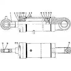 Cylinder piston HSGF-140/80*502-4 - Блок «Цилиндр подъемной рукояти (371368)»  (номер на схеме: 13)