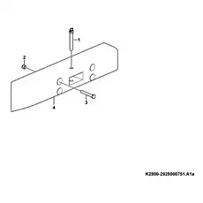 Towing pin - Блок «Противовес K2800-2928000751.A1A»  (номер на схеме: 1)