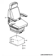 Seat support - Блок «Сиденье водителя в сборе L3000-2930000755.A1D»  (номер на схеме: 2)
