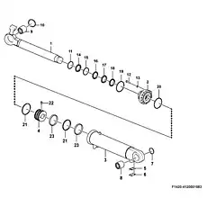 Cylinder tube HSGF-140/80*502PA-1 - Блок «Гидроцилиндр наклона F1420-4120001083 (371368)»  (номер на схеме: 3)