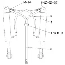 TUBE - Блок «Цилиндр рулевого управления в сборе»  (номер на схеме: 5)