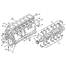 Crankshaft, Engine C3929037 - Блок «Блок двигателя»  (номер на схеме: 20)