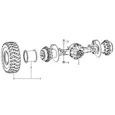 Tyre  GB2980-17.5-25 - Блок «Задний мост в сборе E4-2909001177»  (номер на схеме: 6 )