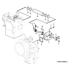 Hose assembly HG4-763-76*500 - Блок «Hydraulic pump system F1100-2911000953.A»  (номер на схеме: 14)