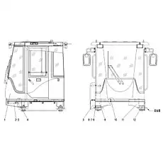 LEFT BAFFLE - Блок «Система кабины водителя»  (номер на схеме: 11)