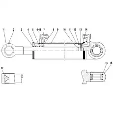 PISTON ROD HSGL-90/50*424-1 - Блок «Цилиндр рулевого управления»  (номер на схеме: 1)