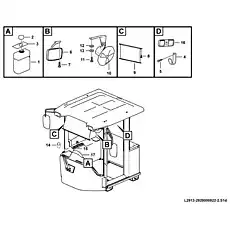Cap - Блок «Cab inner parts assembly L2913-2929000922-2.S1d»  (номер на схеме: 2)