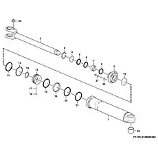 Screw 24T516555 M16*55L - Блок «Lift arm cylinder F1310-4120002263 (3713CH)»  (номер на схеме: 21)