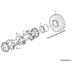 Tire ass’y - Блок «Rear axle system E0900-2909000874.S»  (номер на схеме: 1)