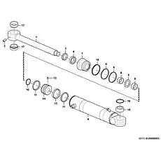 Piston HSGL-90/50*424-5 - Блок «Steering cylinder I2111-4120000553 (371368)»  (номер на схеме: 14)