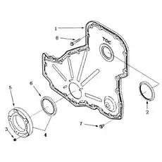 NUT, LOCK C3938077 - Блок «GG 9779 Крышка, Передняя передача»  (номер на схеме: 3)