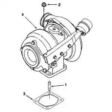 NUT,HEXAGON FLANGE C3818824 - Блок «PP98560 Турбокомпрессор»  (номер на схеме: 2)