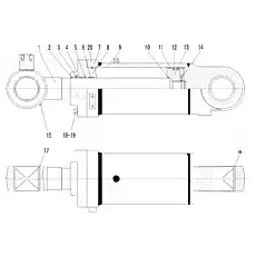 PISTON HSGF-190/100*545-4 - Блок «Цилиндр наклона 371368»  (номер на схеме: 13)