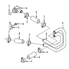 CLAMP,HOSE D3937613 - Блок «WA 9754 Водопровод, AFT воды»  (номер на схеме: 7)