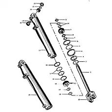Piston Rod Head - Блок «Левый и правый цилиндры стрелы»  (номер на схеме: 22)