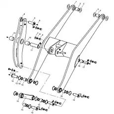 Вал пальца цилиндра стрелы - Блок «Система рабочего шатуна»  (номер на схеме: 17)