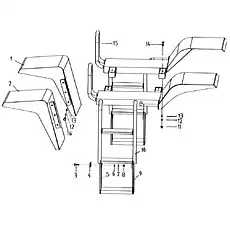 Лестница левая - Блок «Переднее и заднее крылья LW330F(II).17»  (номер на схеме: 10)
