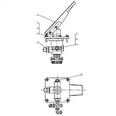 Пневматический тормозный клапан в сборе - Блок «Контроллер тормоза»  (номер на схеме: 1)