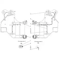 Маслопровод поворотного шкворня - Блок «Заливная труба передней рамы в сборе»  (номер на схеме: 3)