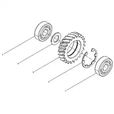 Стопорное кольцо для отверстия с выпуклыми - Блок «Блок промежуточной шестерни масляного насоса»  (номер на схеме: 2)