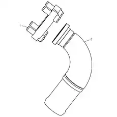 Стальная трубка для всасывания масла поворотного насоса - Блок «Блок всасывающей стальной трубы поворотного насоса 251808363»  (номер на схеме: 2)