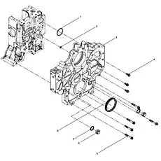 О-образное резиновое кольцо - Блок «Комбинация картера распределительных шестерен»  (номер на схеме: 2)