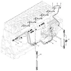 Трубодержатель в сборе - Блок «Комбинация маслопровода низкого давления»  (номер на схеме: 7)