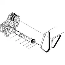 Клинообразный ремень 860111742 - Блок «Комбинация натяжного колеса и ремня»  (номер на схеме: 1)