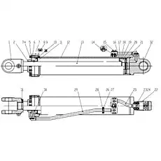 Винт M10x35 - Блок «Маслоцилиндр правой стрелы (Фланцевый) 803078310_3030 2»  (номер на схеме: 24)