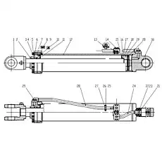 Винт M10x35 - Блок «Масляный цилиндр левой стрелы (Фланцевый) 803078309_3030»  (номер на схеме: 23)