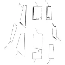 Переднее стекло левое - Блок «Стекло в сборе 252910805»  (номер на схеме: 2)