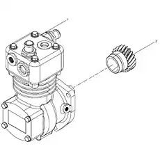 Шестерня воздушного компрессора - Блок «Воздушный компрессор в сборе»  (номер на схеме: 2)