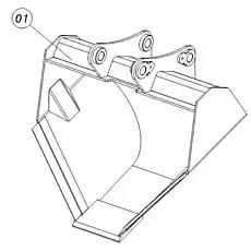TRENCHING BUCKET - Блок «Трапециевидный ковш»  (номер на схеме: 1)