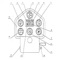 Индикатор давления масла в двигателе - Блок «Индикаторная панель»  (номер на схеме: 7)
