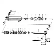 Nut - Блок «Гидравлический цилиндр механизма опрокидывания ковша XGYG01-001»  (номер на схеме: 15)
