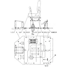 Control Shank System - Блок «Основание кабины и сидение оператора»  (номер на схеме: 6)