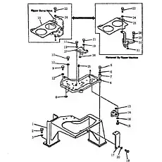 PLATE - Блок «Опора рычага управления и клапан сиденья (PD220Y-1)»  (номер на схеме: 14)