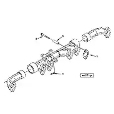 Spacer, Mounting - Блок «Exhaust Manifold»  (номер на схеме: 3)