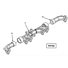 Manifold, Exhaust (Front and Rear) - Блок «Turbocharger Arrangement»  (номер на схеме: 2)