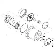 Central gear - Блок «Редуктор планетарной ступицы промежуточной оси II D1030100652ZY»  (номер на схеме: 18)